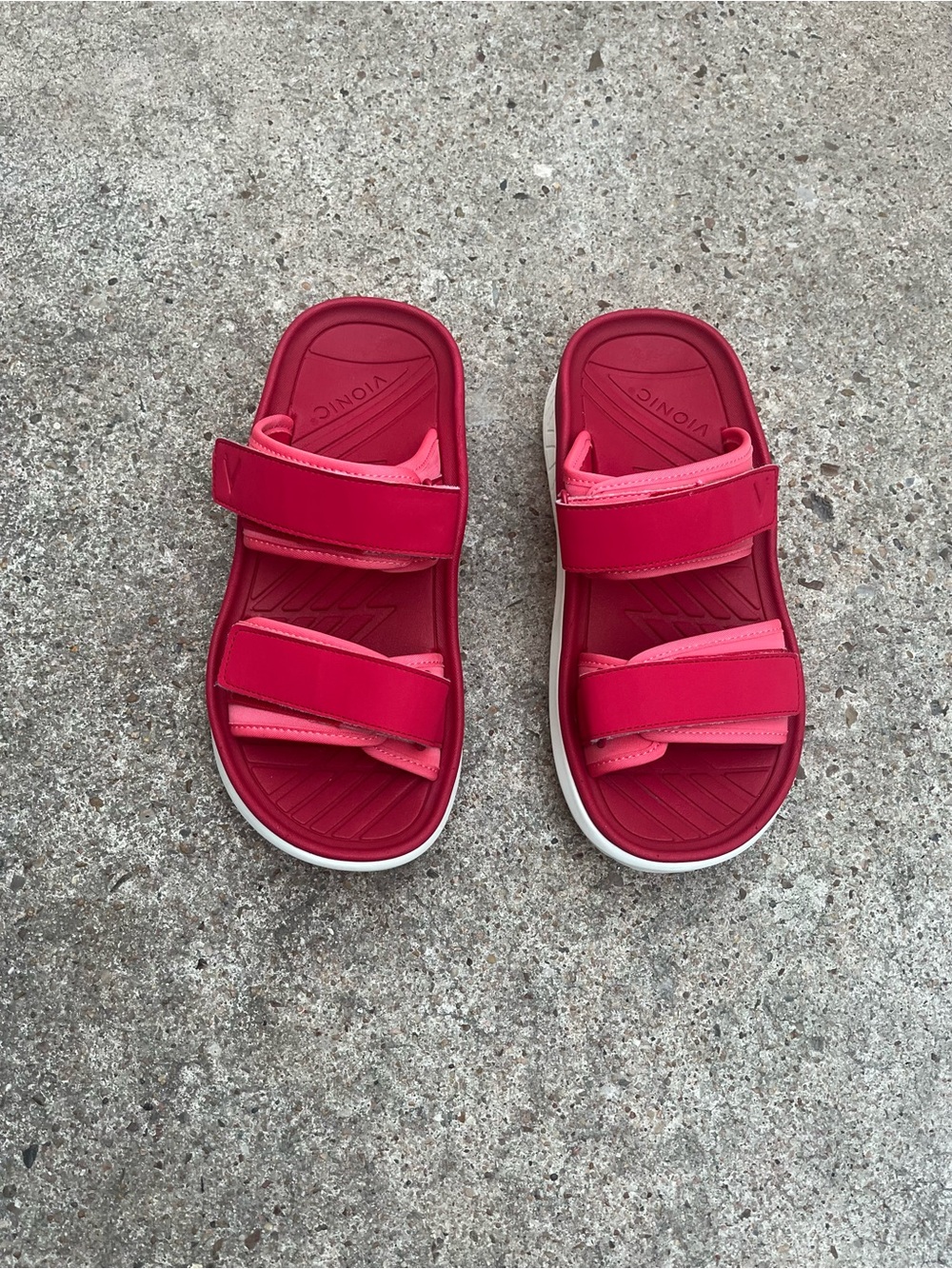 Vionic Women's Double-Strap Slide Sandals - Red/Pink